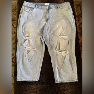 Lane Bryant distressed boyfriend jeans